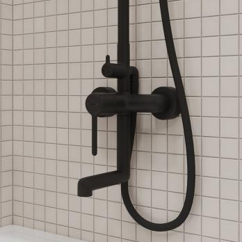 Душевая система 35к IDDIS AIGBL3Fi06 "Aiger" лейка "Тропический душ" ЧЕРНЫЙ матовый