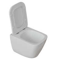 Унитаз подвесной безободковый WAVE STRONG Tornado3.0, сид. дюропласт, м/л, быстр, БЕЛЫЙ глянец (L)