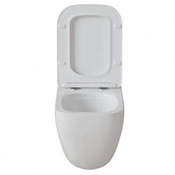 Унитаз подвесной безободковый WAVE STRONG Tornado3.0, сид. дюропласт, м/л, быстр, БЕЛЫЙ глянец (L)