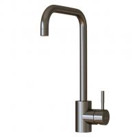 Смеситель для кухни 35k MIXLINE MLSS-0301BL трубчатый излив, п/гайку ЧЕРНЫЙ ГРАФИТ