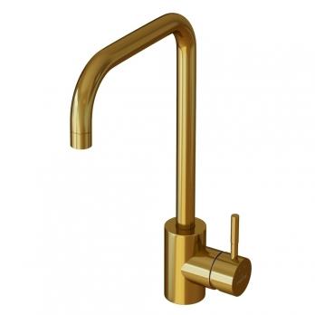 Смеситель для кухни 35k MIXLINE MLSS-0301G трубчатый излив, п/гайку ЗОЛОТО