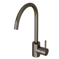 Смеситель для кухни 35k MIXLINE MLSS-0303BL трубчатый излив, п/гайку ЧЕРНЫЙ ГРАФИТ