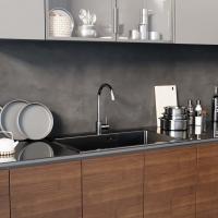 Смеситель для кухни 35k MIXLINE MLSS-0303BL трубчатый излив, п/гайку ЧЕРНЫЙ ГРАФИТ