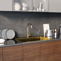 Смеситель для кухни 35k MIXLINE MLSS-0303G трубчатый излив, п/гайку ЗОЛОТО