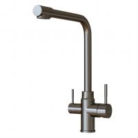 Смеситель для кухни 35k MIXLINE MLSS-0320BL подкл.к фильтру, п/гайку ЧЕРНЫЙ ГРАФИТ