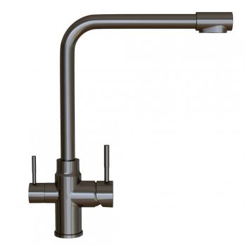 Смеситель для кухни 35k MIXLINE MLSS-0320BL подкл.к фильтру, п/гайку ЧЕРНЫЙ ГРАФИТ