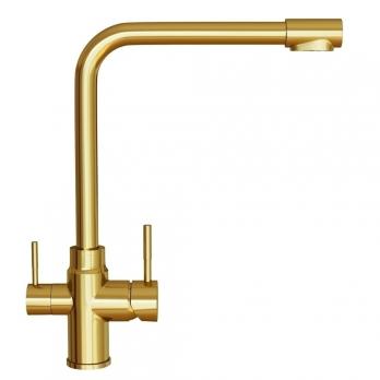 Смеситель для кухни 35k MIXLINE MLSS-0320G подкл.к фильтру, п/гайку ЗОЛОТО