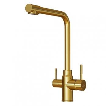 Смеситель для кухни 35k MIXLINE MLSS-0320G подкл.к фильтру, п/гайку ЗОЛОТО