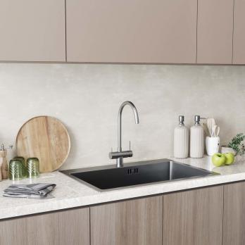 Смеситель для кухни 35k MIXLINE MLSS-0326 трубчатый излив, подкл.к фильтру, п/гайку САТИН