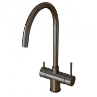 Смеситель для кухни 35k MIXLINE MLSS-0326BL трубчатый излив, подкл.к фильтру, п/гайку ЧЕРНЫЙ ГРАФИТ