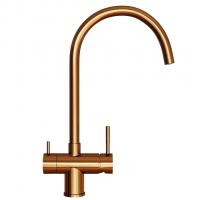 Смеситель для кухни 35k MIXLINE MLSS-0326BR трубчатый излив, подкл.к фильтру, п/гайку БРОНЗА