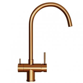 Смеситель для кухни 35k MIXLINE MLSS-0326BR трубчатый излив, подкл.к фильтру, п/гайку БРОНЗА