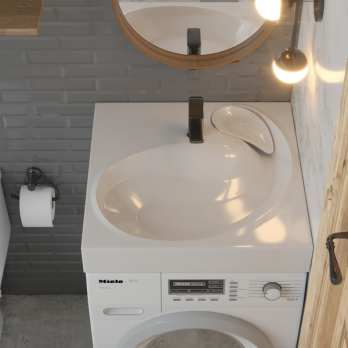 Раковина над стиральной машиной "Buta" 60*60 ш*г, с кронштейнами (Madera)