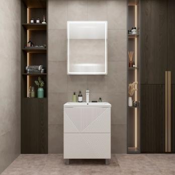 Тумба д/ванной "ВЕКТОР-65" "push-to-open" под раковину Нелли-65 (MIXLINE) (ПВХ)