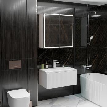 Тумба д/ванной "ВЕКТОР-80" подвесная "push-to-open" под раковину Марго-80 (MIXLINE) (ПВХ)