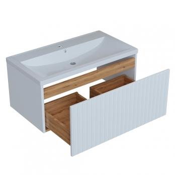 Тумба д/ванной "ВЕКТОР-80" подвесная "push-to-open" под раковину Марго-80 (MIXLINE) (ПВХ)