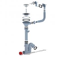 Сифон 3 1/2*40 Ani прямоточный, с носиком, гиб. круг. и прямоуг перелив F1045S АНИ пласт