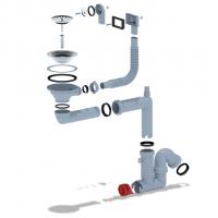 Сифон 3 1/2*40 Ani смещенный,с носиком, гиб. круг. и прямоуг перелив F5345S АНИ пласт