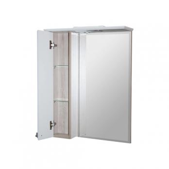 Зеркальный шкаф "ВЕРСАЛЬ-55" белое дерево левый  с подсветкой(ПВХ)