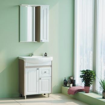 Зеркальный шкаф "ВЕРСАЛЬ-55" белое дерево правый с подсветкой(ПВХ)