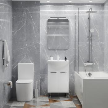 Тумба д/ванной "АлАн-55" белый 2 створки  под раковину Уют-55 (Rosa) (ЛДСП)