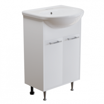 Тумба д/ванной "АлАн-55" белый 2 створки  под раковину Уют-55 (Rosa) (ЛДСП)