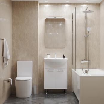 Тумба д/ванной "АлАн-60" белый 2 створки  под раковину Уют-60 (Rosa) (ЛДСП)