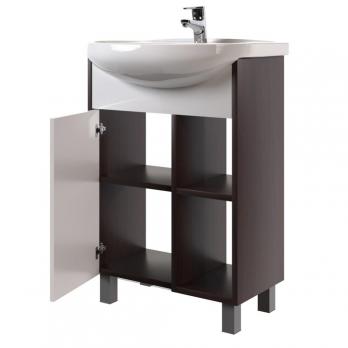 Тумба д/ванной "БОСКО-55" белая/венге под раковину Элеганс-55 (Rosa) (ПВХ)