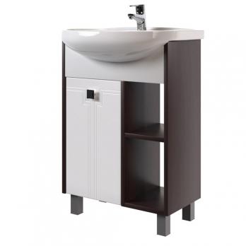 Тумба д/ванной "БОСКО-55" белая/венге под раковину Элеганс-55 (Rosa) (ПВХ)
