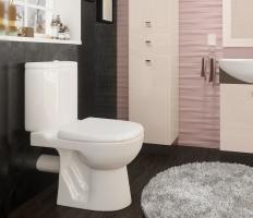 Унитаз-компакт "Орфей" белый (гориз, нижн, сид.дюро м/лифт,быстр., 2-кн арм) (Kirovit)