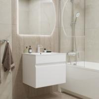 Тумба д/ванной "БРИКС-60" подвесная под раковину "Breeze 60" мебельный (Sanita Luxe) (ПВХ)