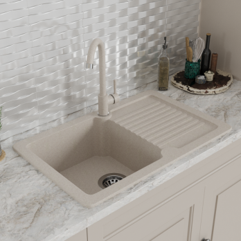 Мойка ML-GMS24 СТАНДАРТ с крылом , бежевый (328), 765*490*200мм