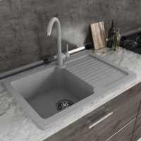 Мойка ML-GMS24 СТАНДАРТ с крылом , светло-серый (310), 765*490*200мм