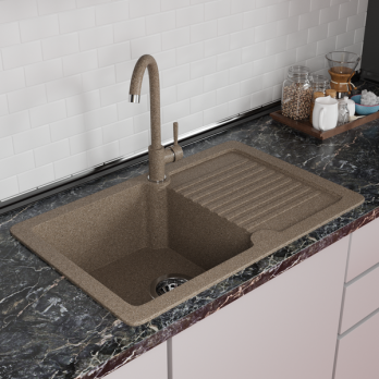 Мойка ML-GMS24 СТАНДАРТ с крылом, терракот (307), 765*490*200мм