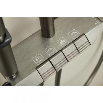 Душевая система 35к ПРОФСАН ПСМ-900-81GA клавиш.упр. лейка "Тропич. душ круг" + гигиен. лейка ГРАФИТ