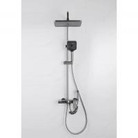 Душевая система 35к ПРОФСАН ПСМ-900-82GA лейка "Тропический душ круг" + гигиен. лейка ГРАФИТ