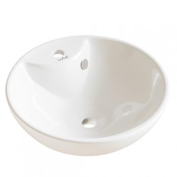 Раковина накладная на столешницу WAVE Koral 410*410*185 ш*г*в с отв под смеситель,белый,круг