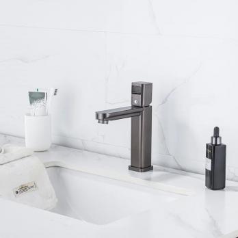 Смеситель для раковины 35к ПРОФСАН ПСМ-900-5GA литой, п/гайку ГРАФИТ