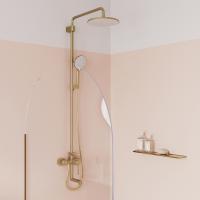 Душевая система 35к IDDIS AIGMG3Fi06 "Aiger" лейка "Тропический душ", ЗОЛОТО матовый