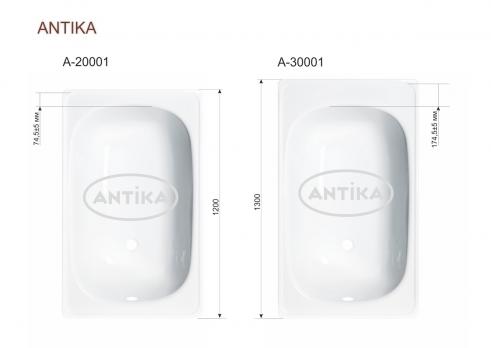 Ванна стальная 1,3*0,7*0,4 (ВИЗ) Антика "Белая Орхидея" цв.белый (ОР-21200)