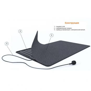 Коврик нагревательный для сушки обуви 50х80 ТЕПЛОЛЮКС Сarpet серый (в коробке)