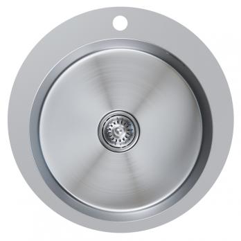 Мойка настол.монтаж D50 (3,0) вып 3 1/2 круглая  MIXLINE PRO 20см с сифоном (сатин)