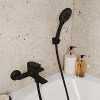 Смеситель для ванны 35к Milardo AZUBL00M02 "Azure" с душ. аксессуарами, ЧЕРНЫЙ хром