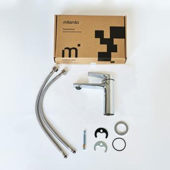 Смеситель для раковины 35к Milardo 	AZUSB00M01 "Azure" литой, п/шпильку, ХРОМ