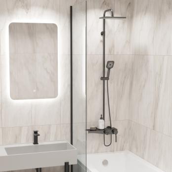 Душевая система 35к MIXLINE ML2430 излив лейка 3 позиции+лейка "Тропический душ" ГРАФИТ