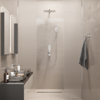 Душевая система 35к MIXLINE ML42-083 "Pure" лейка "Тропический душ" встраиваемая  ХРОМ