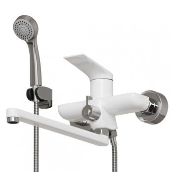 Смеситель для ванны и раковины 35k MIXLINE ML41-02 "Swan White" БЕЛЫЙ/ХРОМ