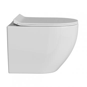 Унитаз подвесной безободковый WAVE TOR Tornado3.0, сид. полипр, м/л, быстр, БЕЛЫЙ глянец (XL)