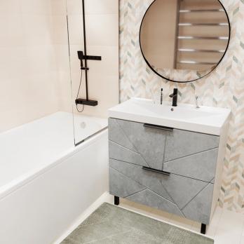 Тумба д/ванной "Гранд-70" Бетон под раковину Марго-70 (MIXLINE) (ПВХ)