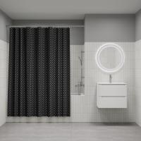 Штора для ванной полиэстер IDDIS BB05P18i11 180*200 черная c кольцами